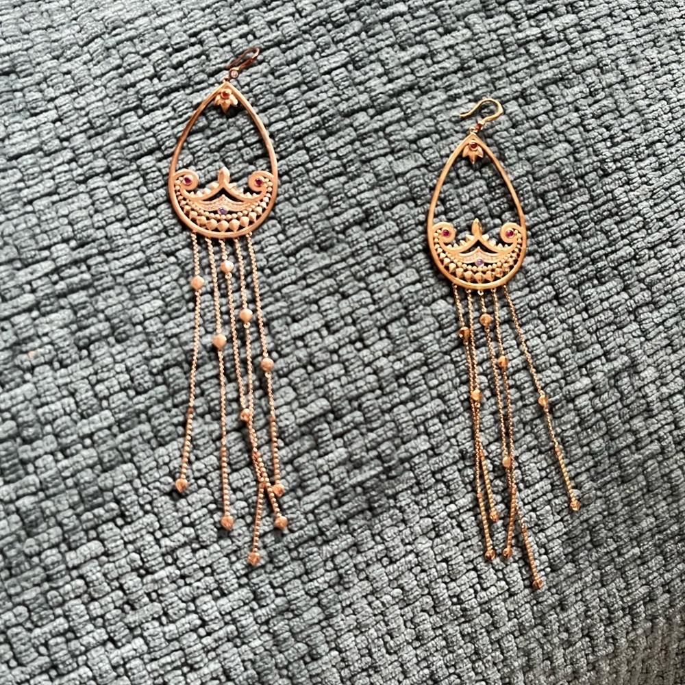 Genuine Thomas Sabo Rose Gold and Ruby Earrings